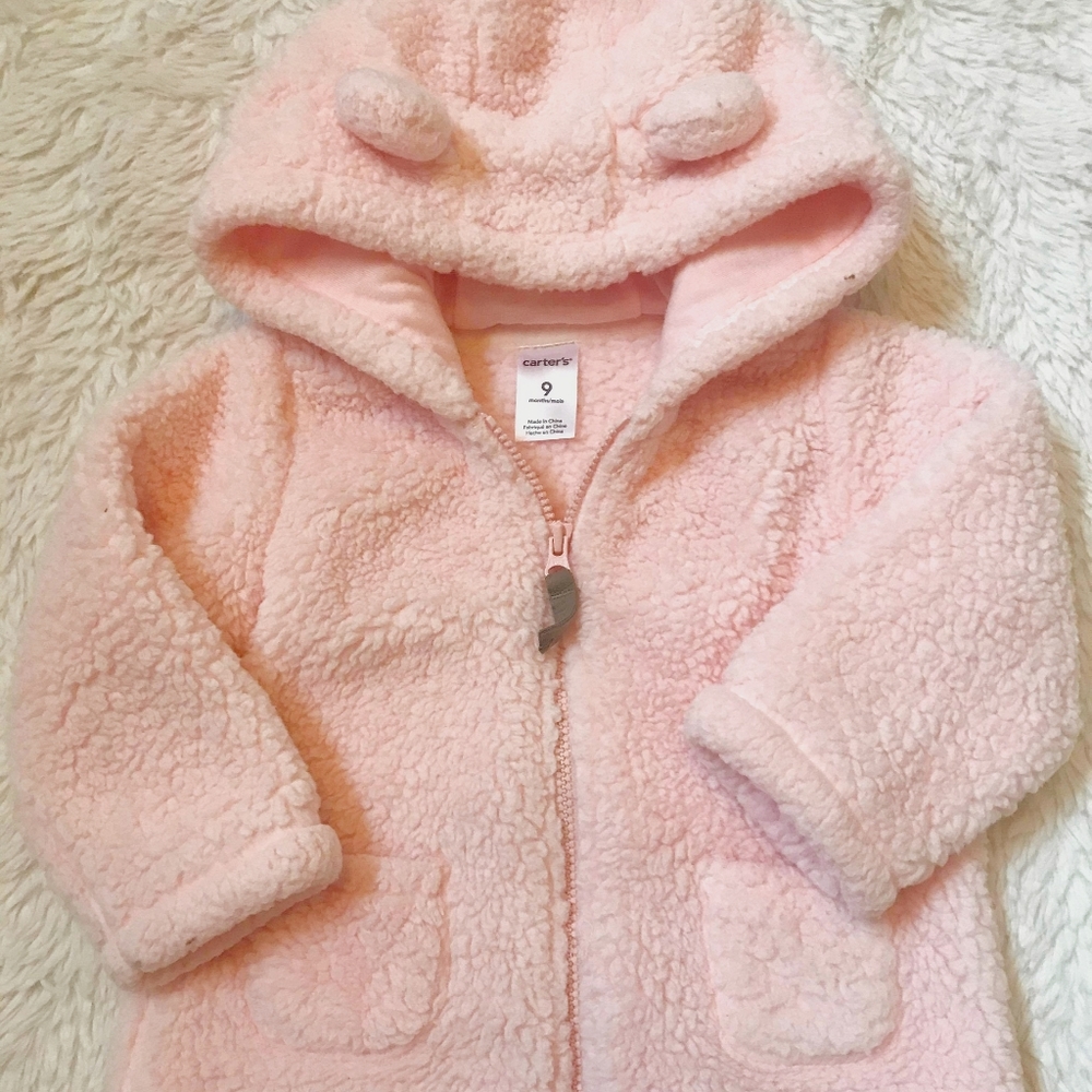 Cute Pink Carters Fleece Baby Girl Jacket